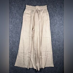 Flowy Wide Leg Cream Pants